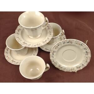 Set 4 Vtg Studio Nova Japan ARISTOCRAT Cups & Saucers Country English Stoneware